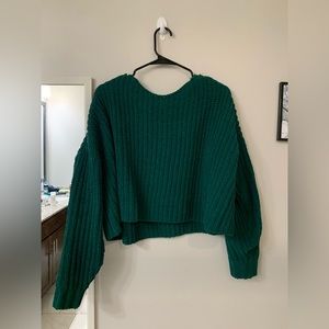 Emerald green oversized Hollister chenille sweater